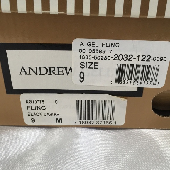 Vintage Heels ANDREW GELLER Black Caviar Size 9M 3.5” - Picture 12 of 15
